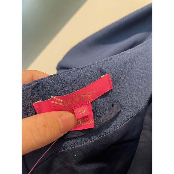 Blue Square Neck Puff Sleeve Jumpsuit Elegant Party Casual‎ - Picture 5 of 8